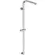 Brausesystem in Chrom-Finish von Ideal Standard, bestehend aus einer vertikalen Stange mit einer Kopfbrause, ohne Handbrause, zur Wandmontage geeignet.